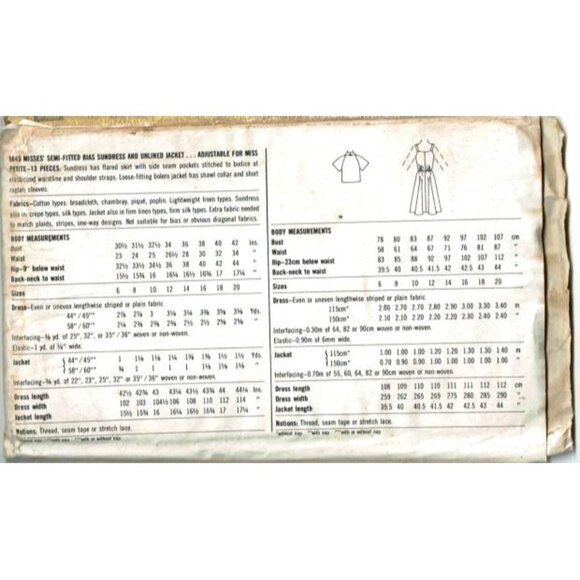 Simplicity 5845 Miss Petite Size 10 Sewing Pattern Semi-Fitted Sundress Jacket - Picture 2 of 2